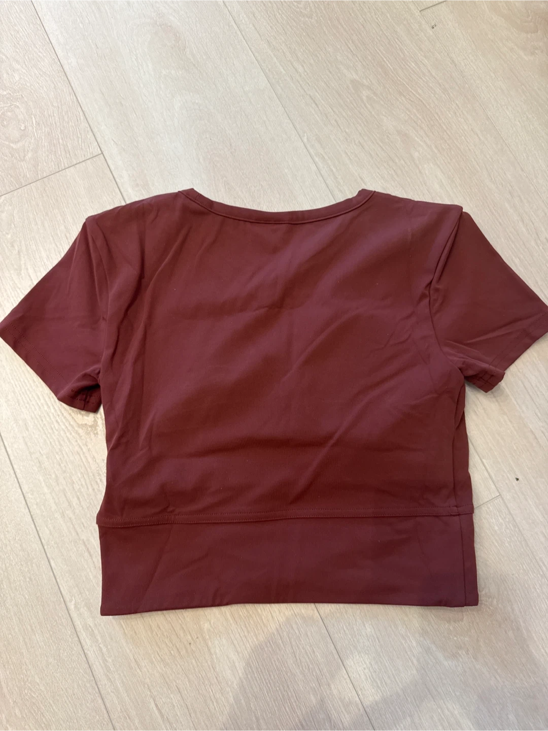 Gymshark Cropped T-Shirt XS Maroon - photo 2