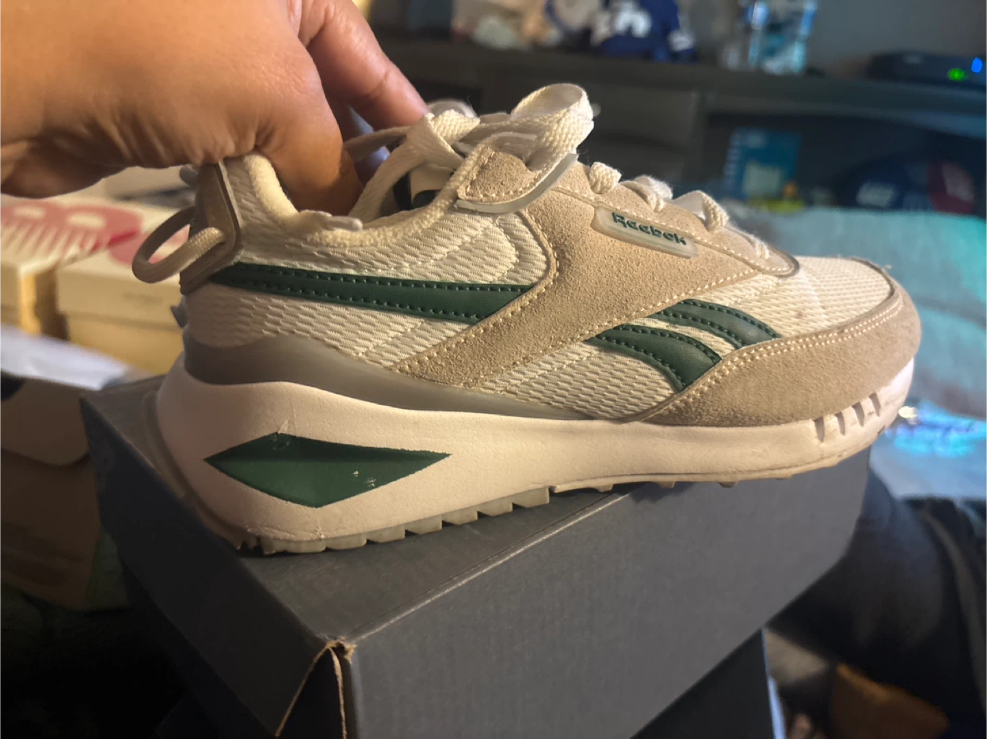 Green and white Reebok Sneakers - photo 3