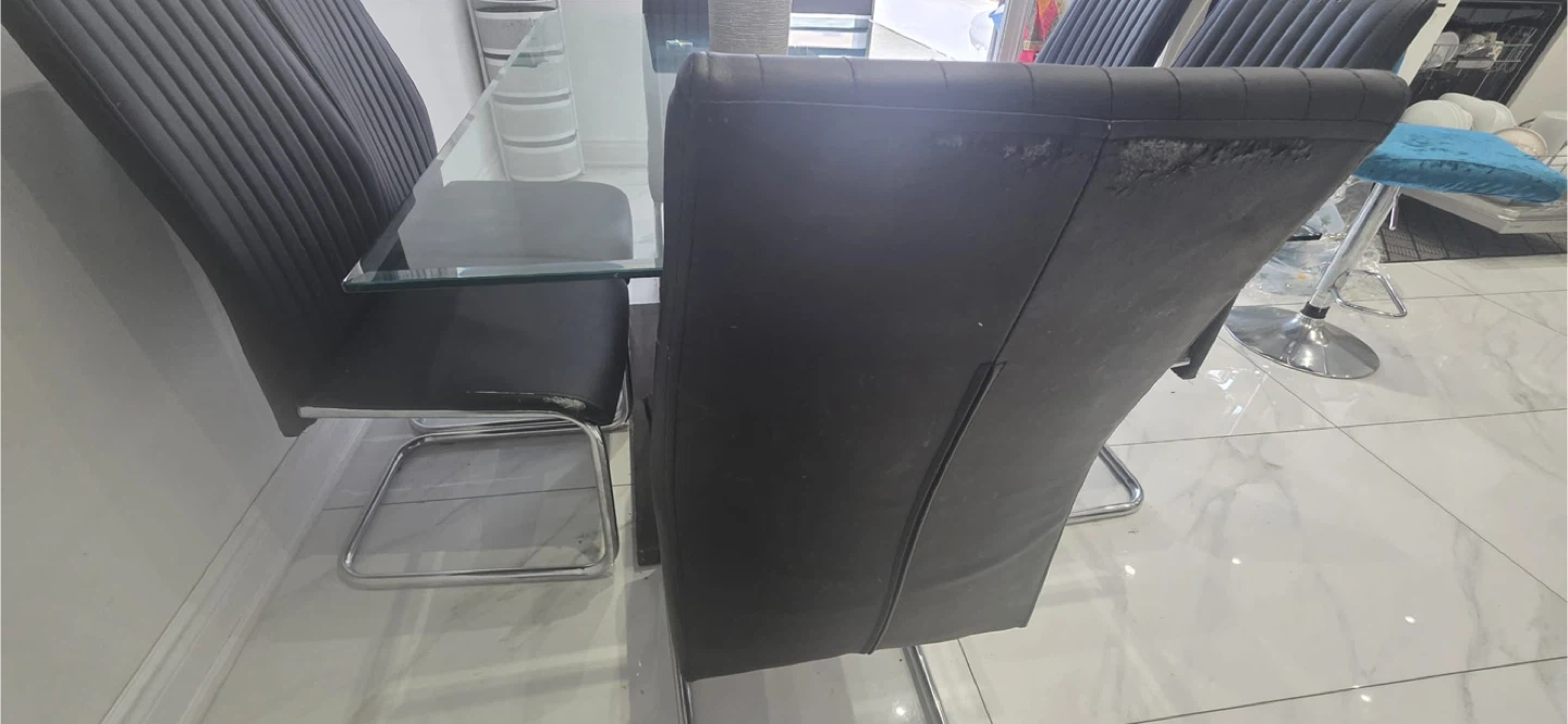 Glass Dining Table with 6 Black Chairs 🥕 - photo 4