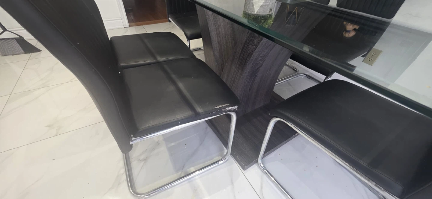 Glass Dining Table with 6 Black Chairs 🥕 - photo 5