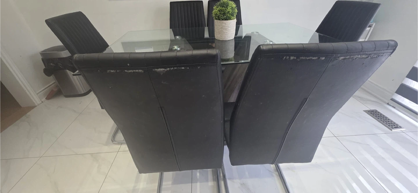 Glass Dining Table with 6 Black Chairs 🥕 - photo 2