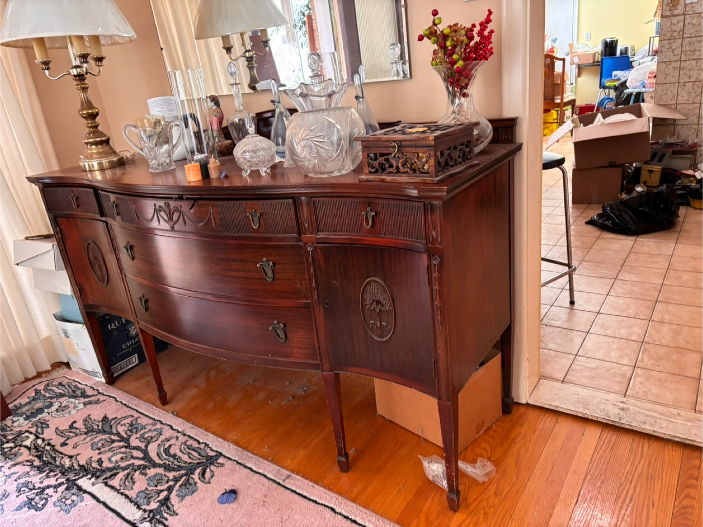 Antique Wooden Sideboard Buffet