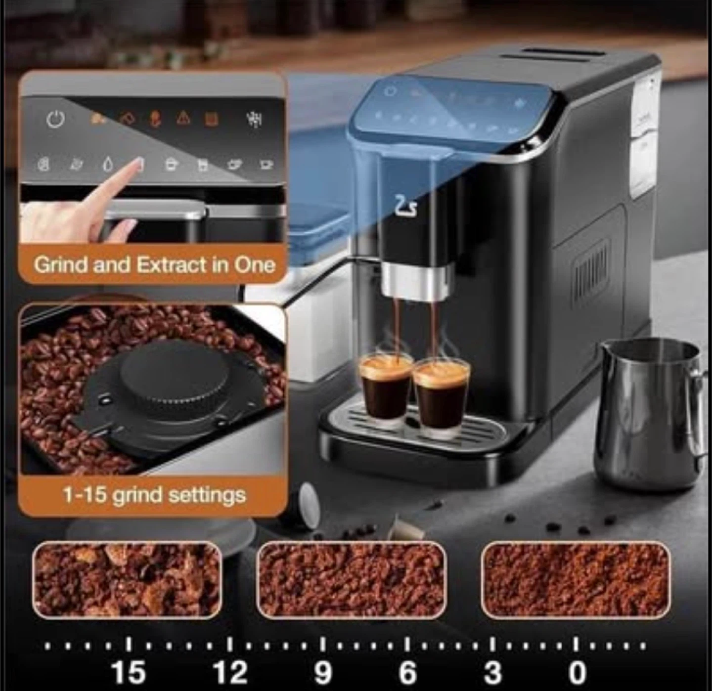 2S Espresso Machine with Grinder