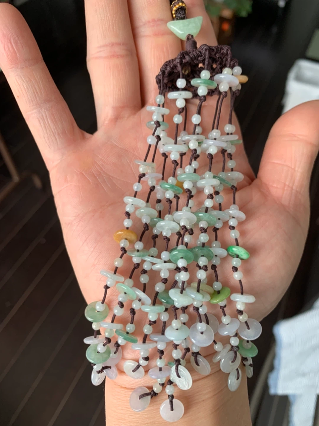 Very Cute Certified Grade A Burmese Jadeite Wind Chime - photo 3