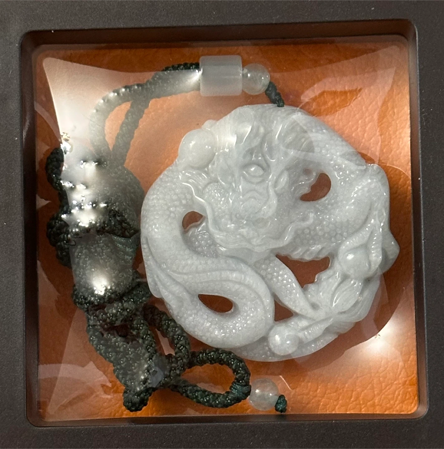 Jade Authentic Carved Dragon Pendant Necklace - photo 3