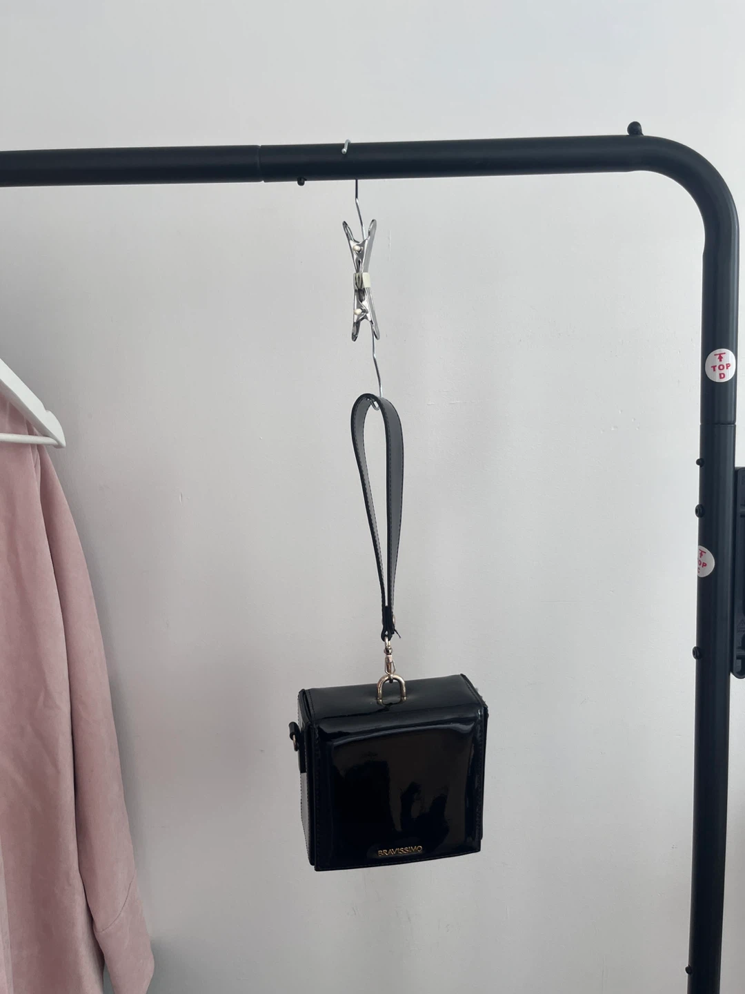 Korea design bag: Black Patent Leather Box Bag - photo 3