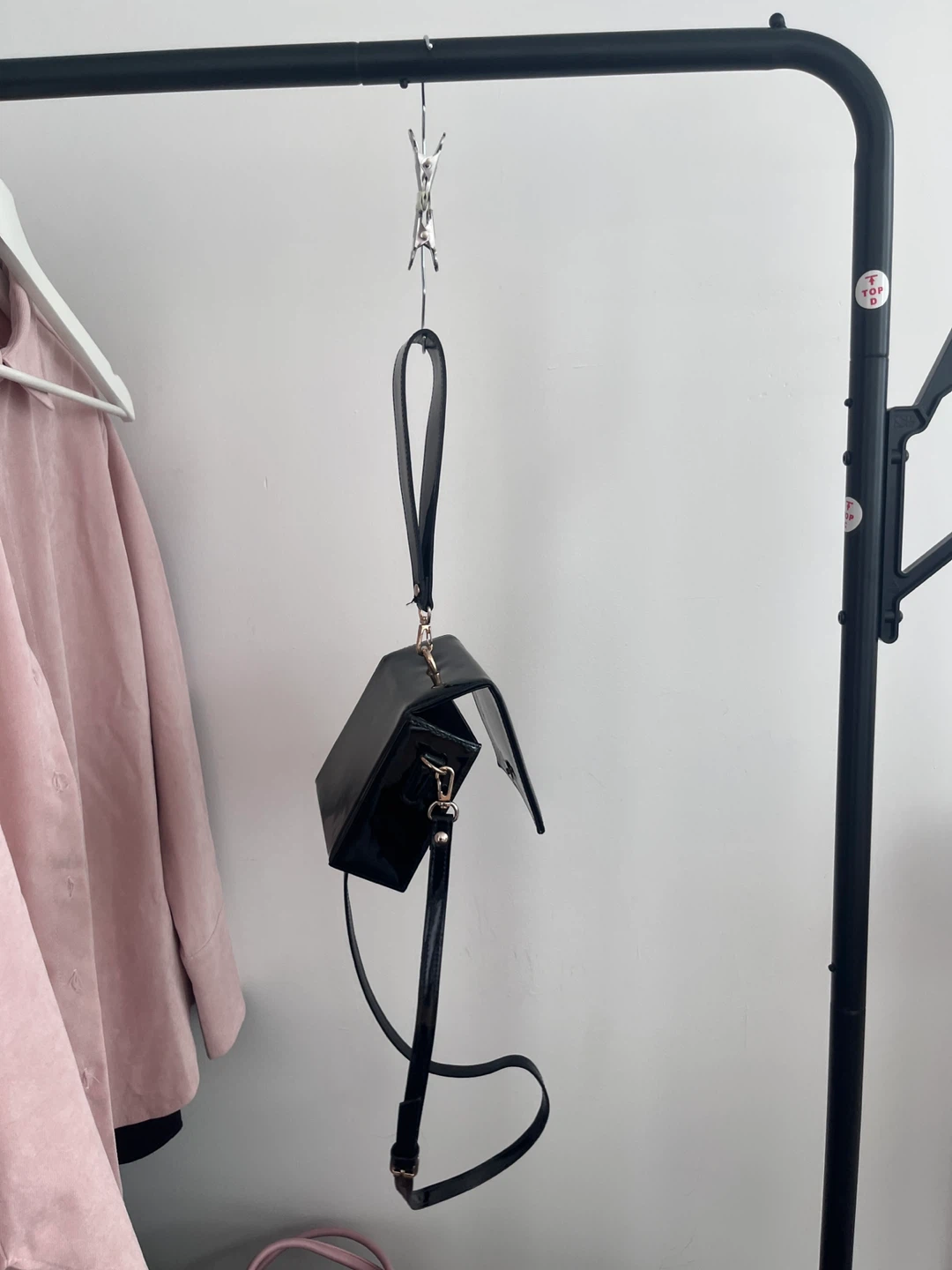 Korea design bag: Black Patent Leather Box Bag - photo 4