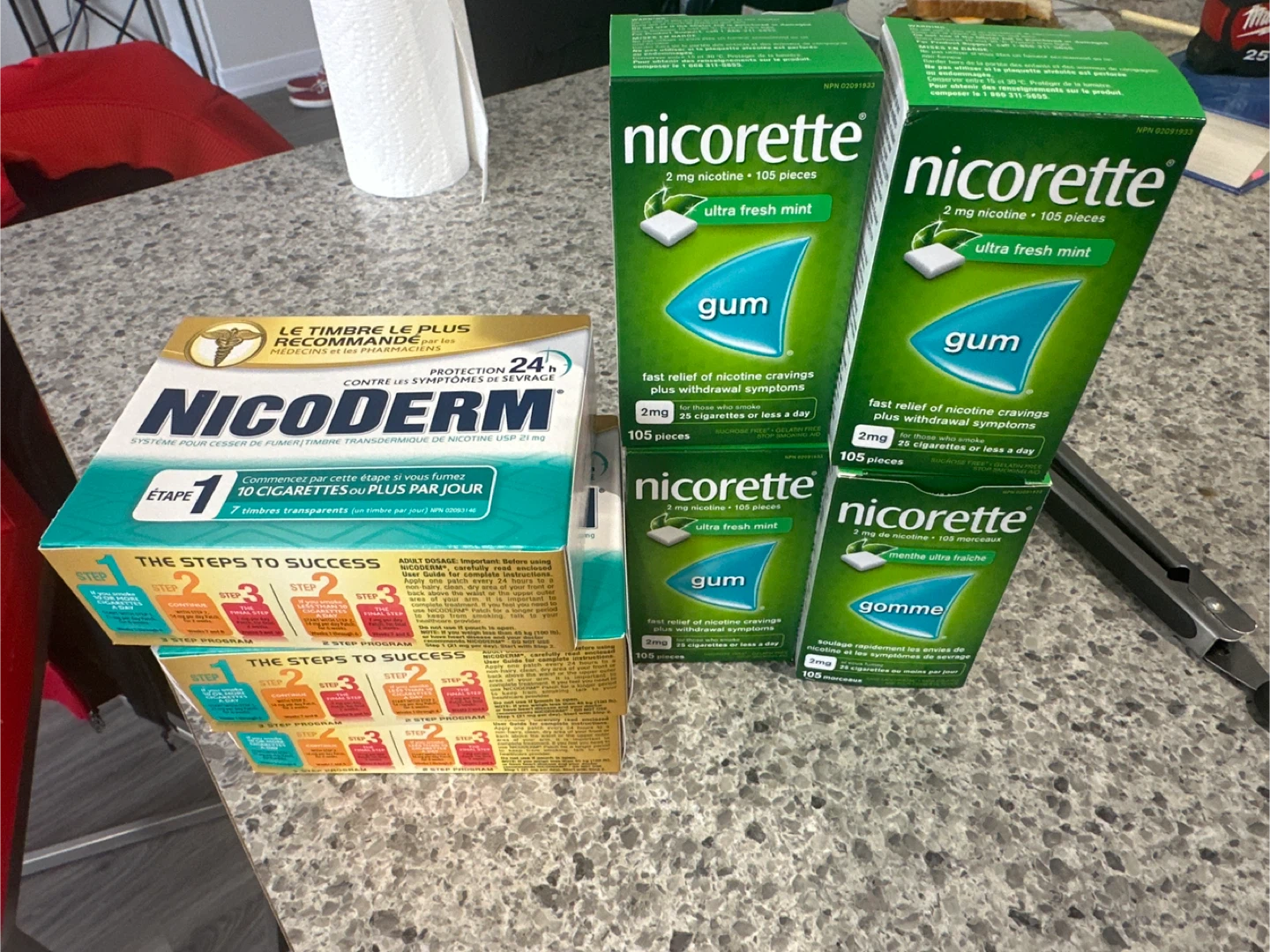 Nicoderm Nicotine Transdermal System Patches and Nicorette Gum