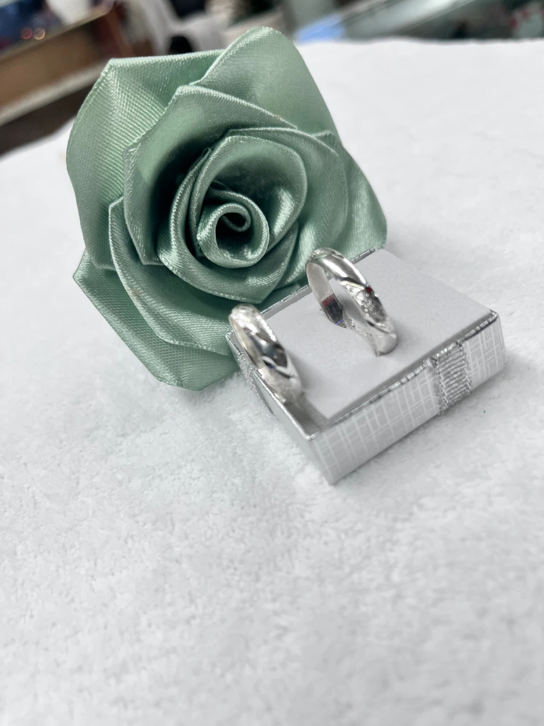 Silver 9.25 Wedding Rings Set