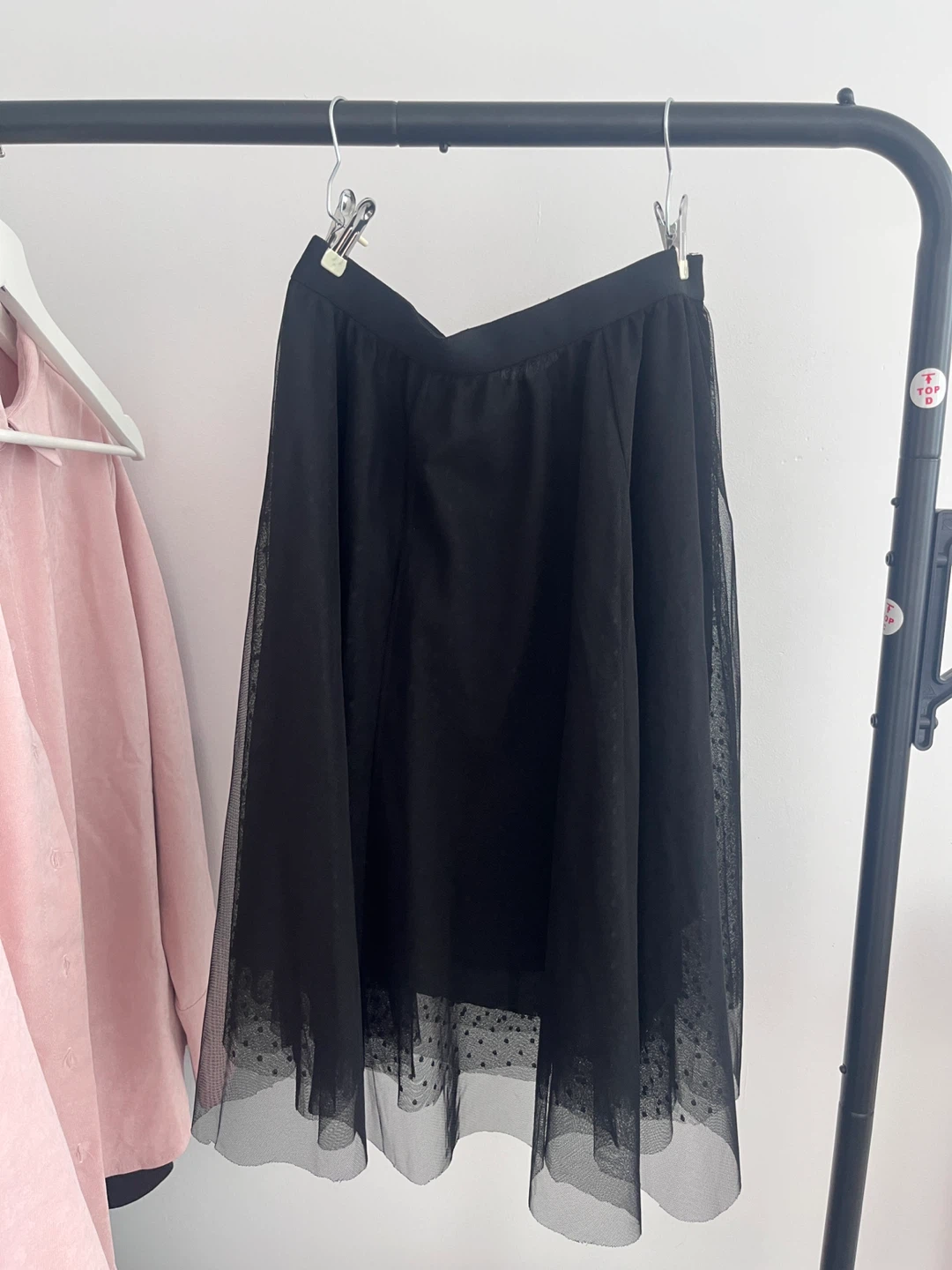 Black Tulle Skirt with Polka Dots