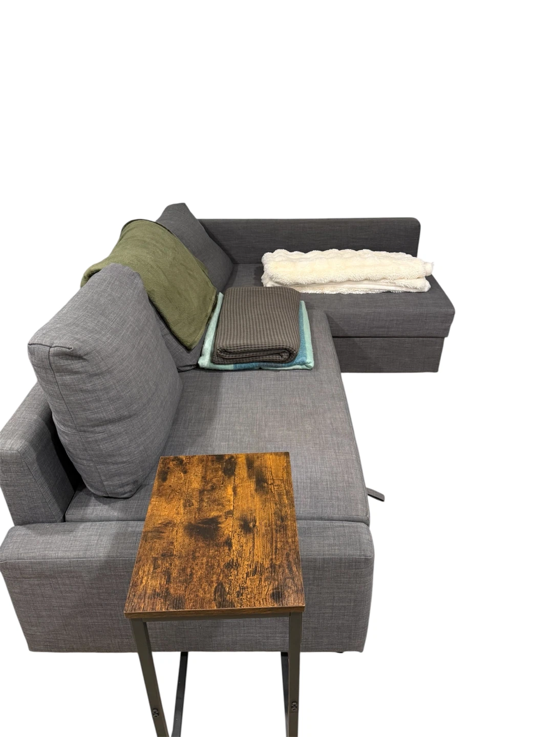 Modern Grey Sectional Couch with Pull-Out Bed - photo 3