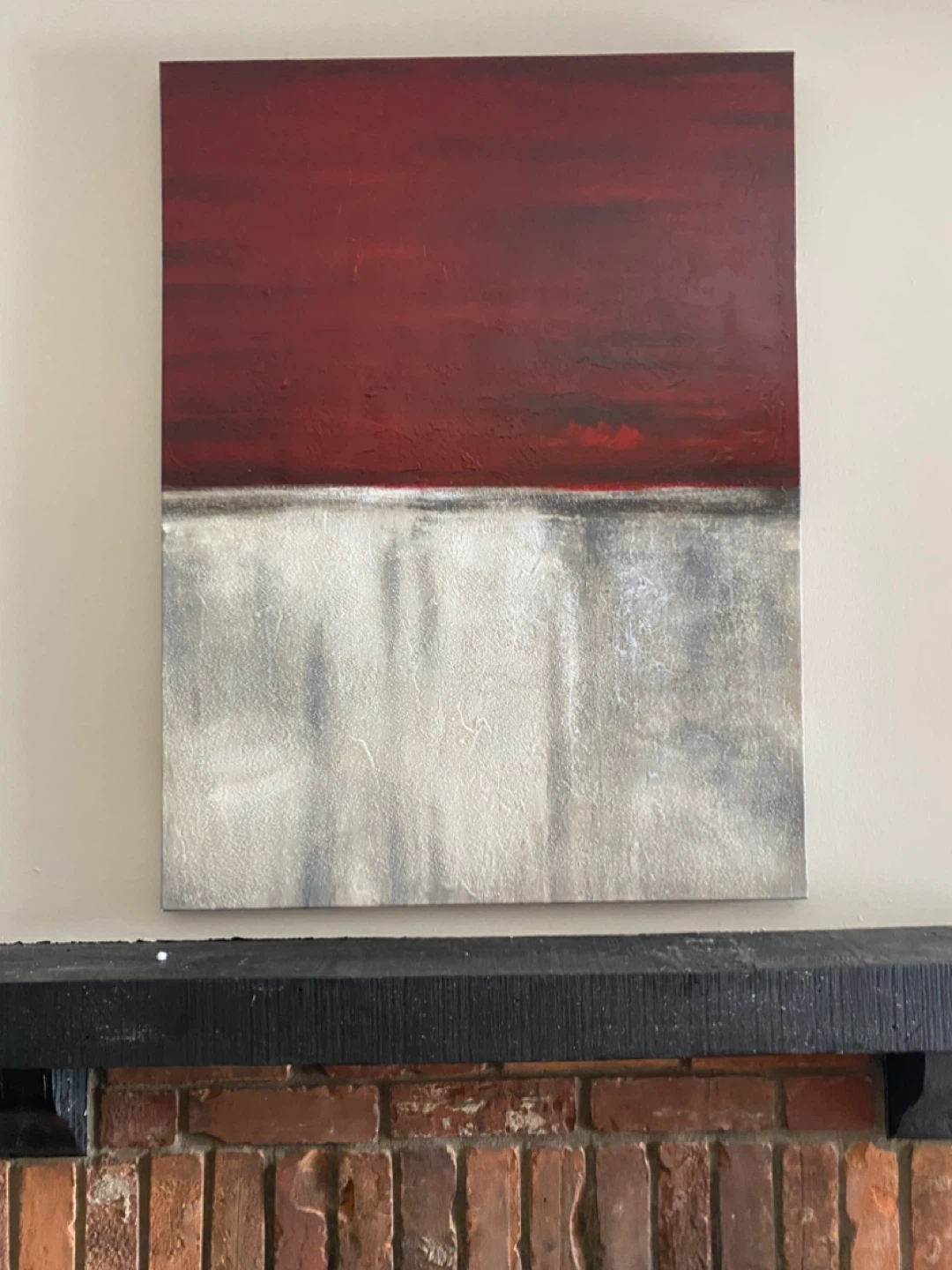 Abstract Red and Grey Canvas Wall Art
