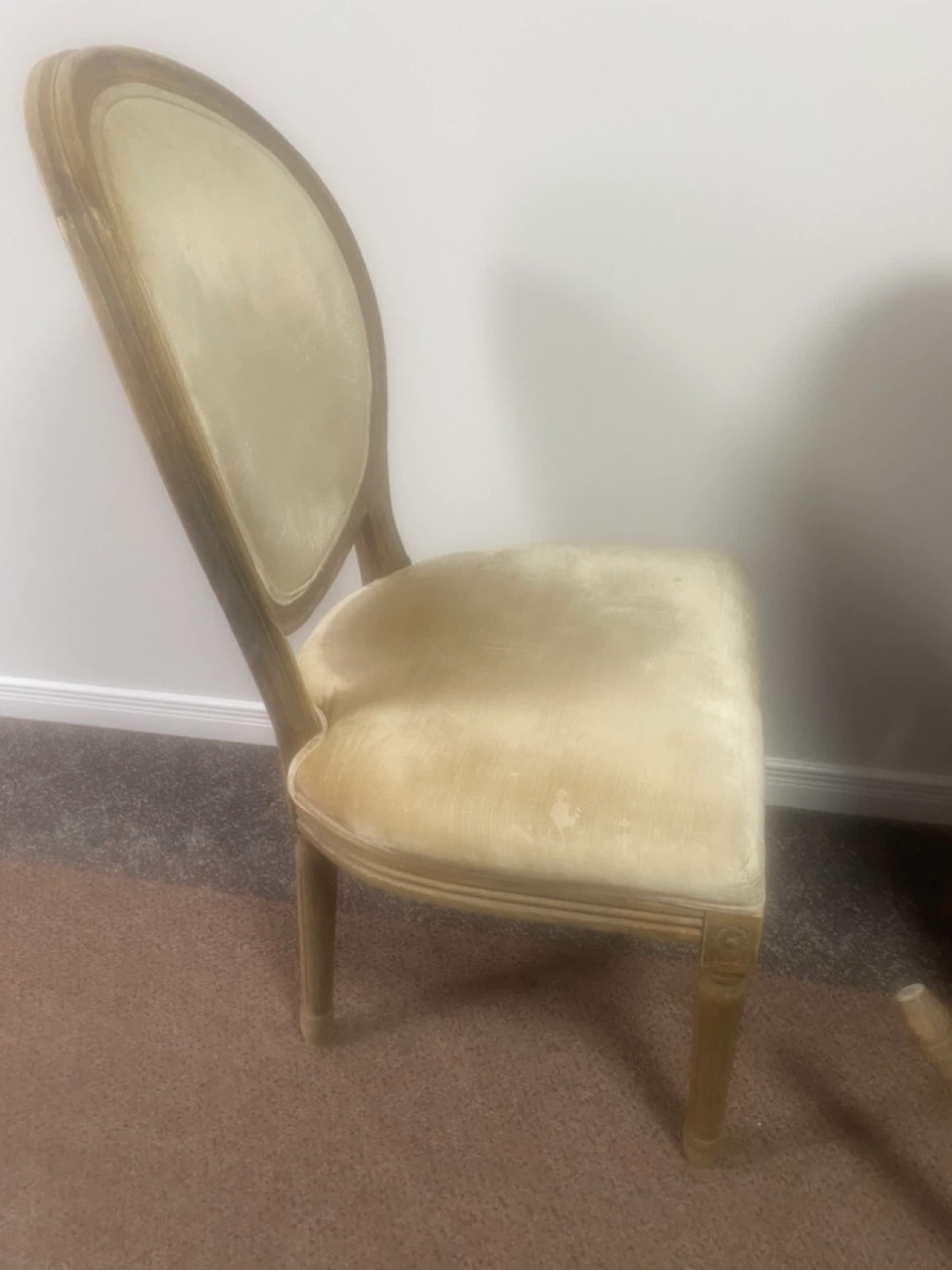 Velvet Accent Chair - Cream/Gold - photo 2