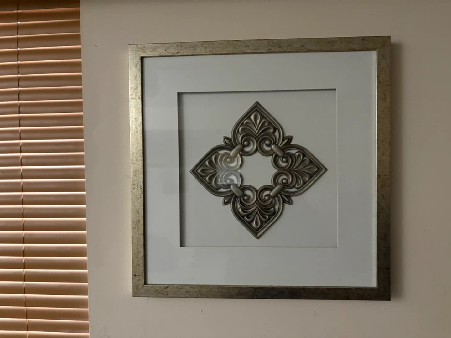 Framed Wall Art with Ornate Metal Insert