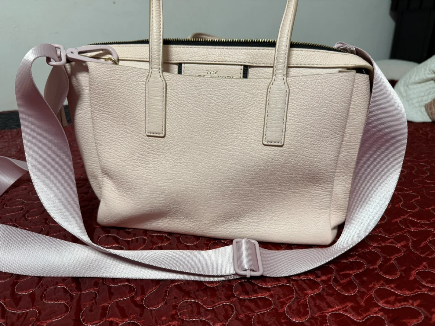 The Marc Jacobs Pink Leather Tote Bag with Crossbody Strap