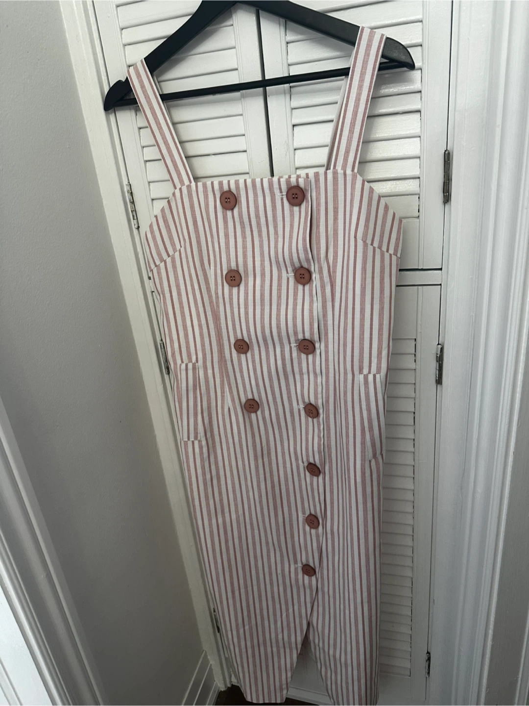 Striped Button-Front Midi Dress - photo 2