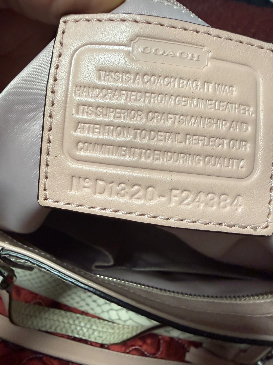 Coach Snakeskin Embossed Leather Handbag - photo 5