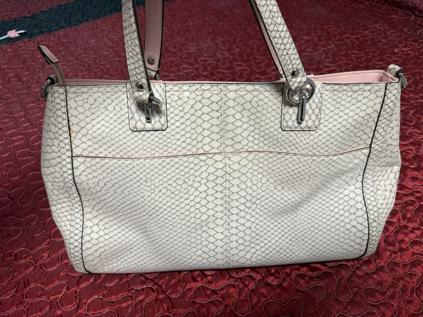 Coach Snakeskin Embossed Leather Handbag - photo 3