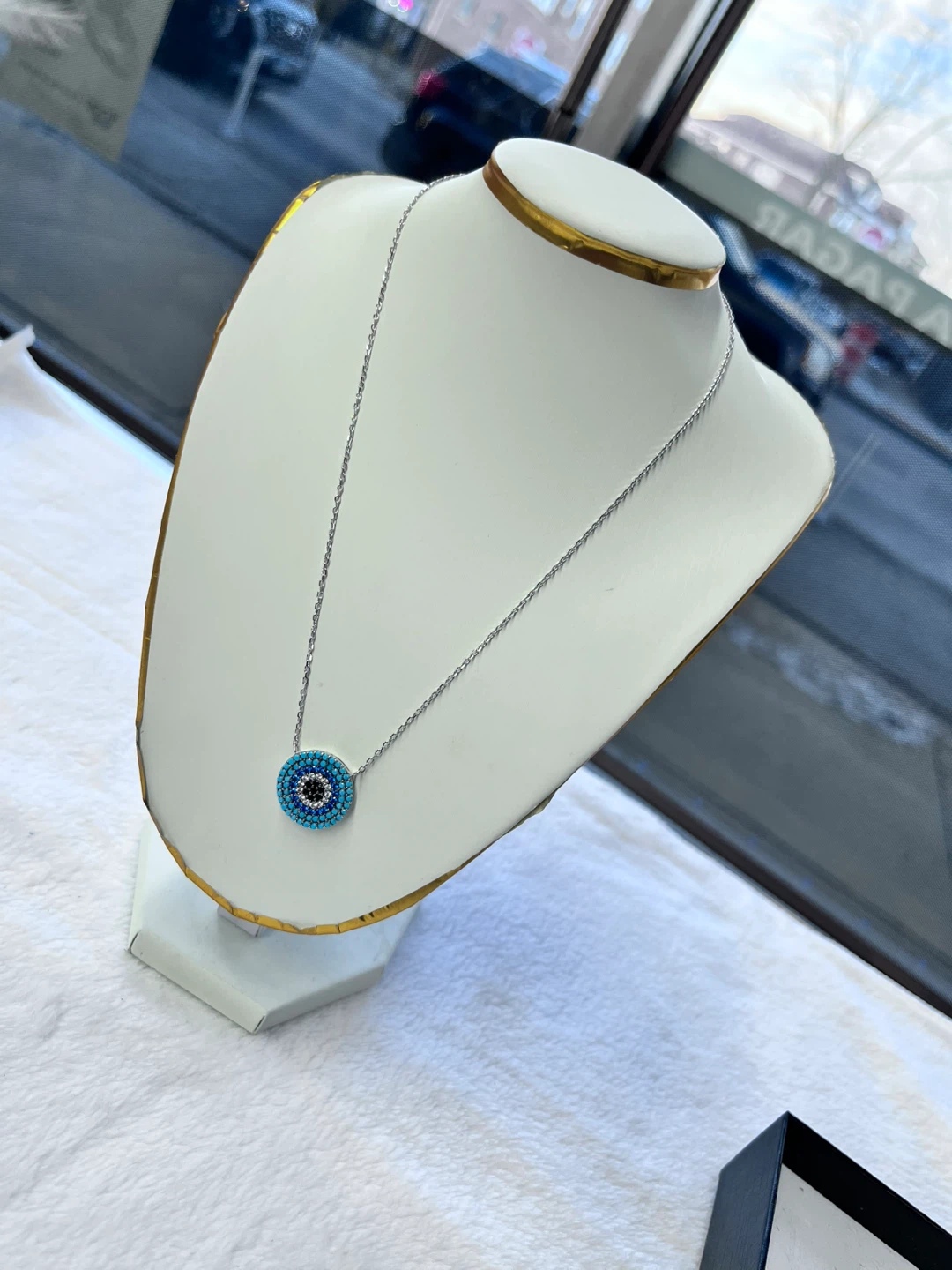 Silver 9.25 Evil Eye Pendant Necklace - photo 3