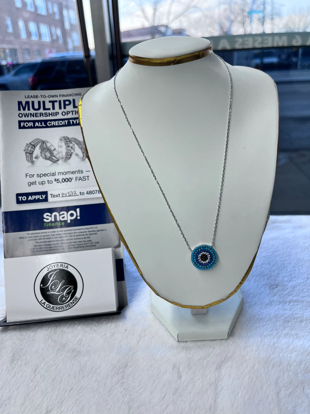 Silver 9.25 Evil Eye Pendant Necklace - photo 2