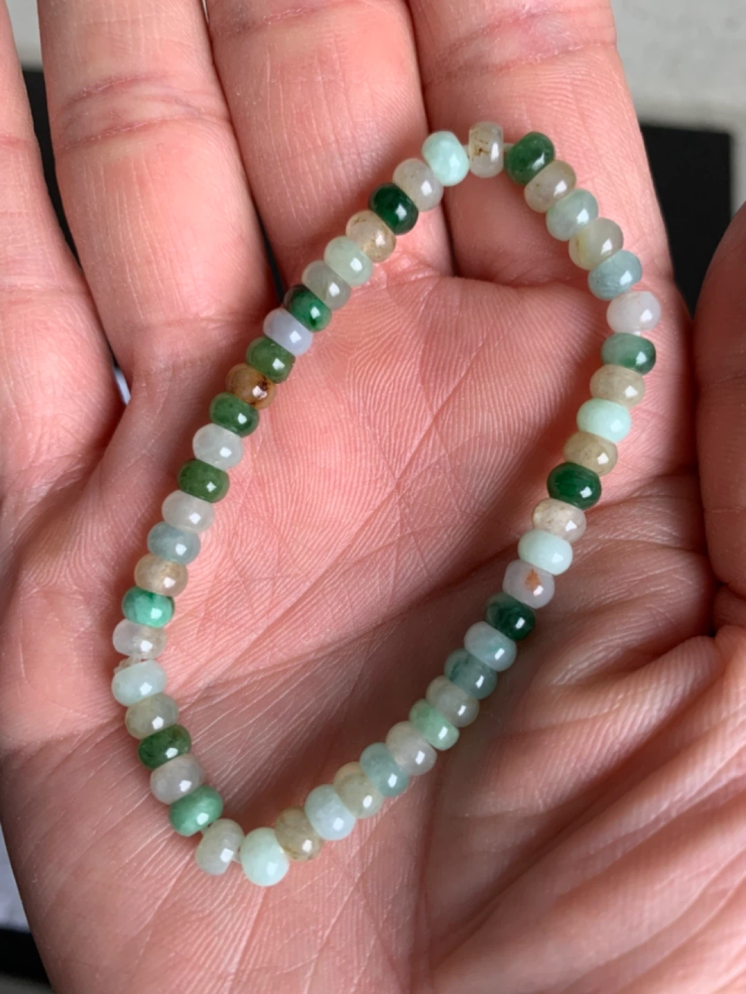 Certified Grade A Burmese Jadeite Bracelet - 5mm Multi-Color - photo 2