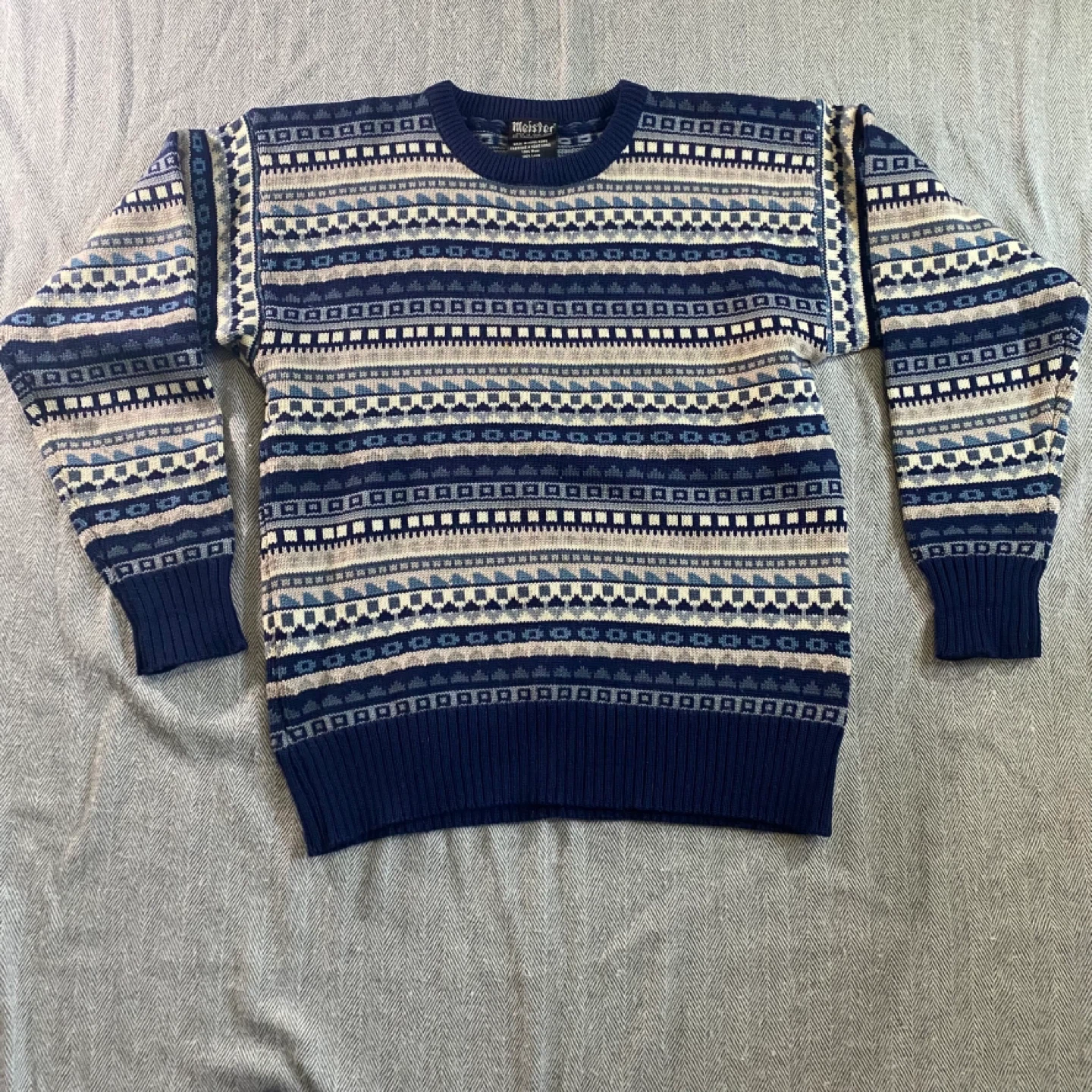 Meister 100% Wool Fair Isle Sweater -medium