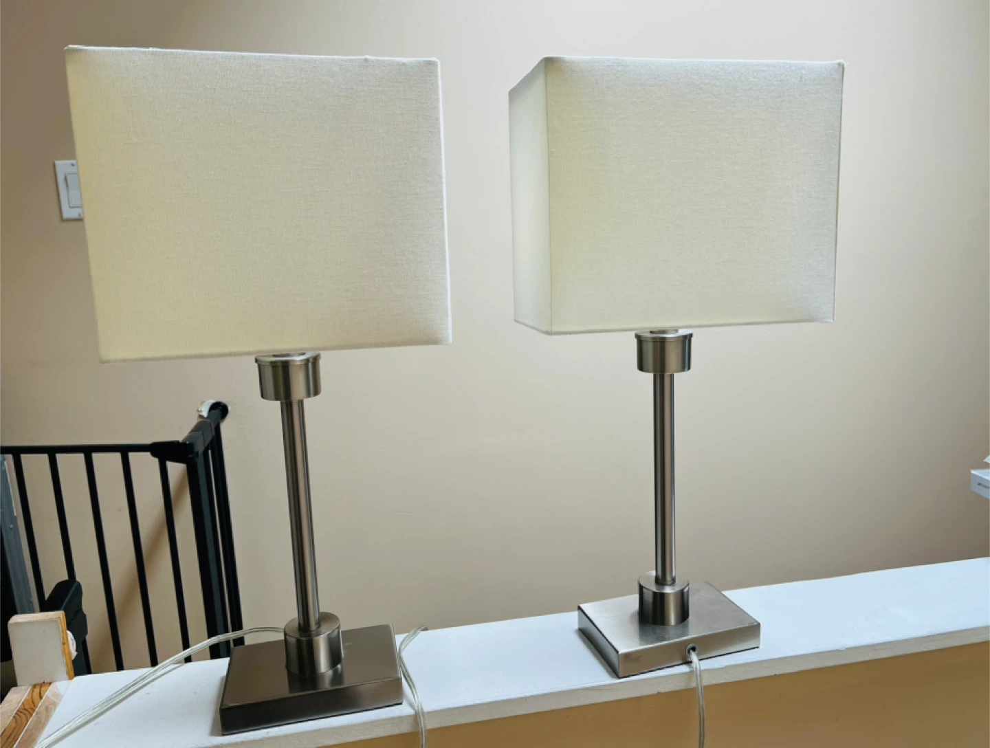Set of 2 Modern Nickel Table Lamps