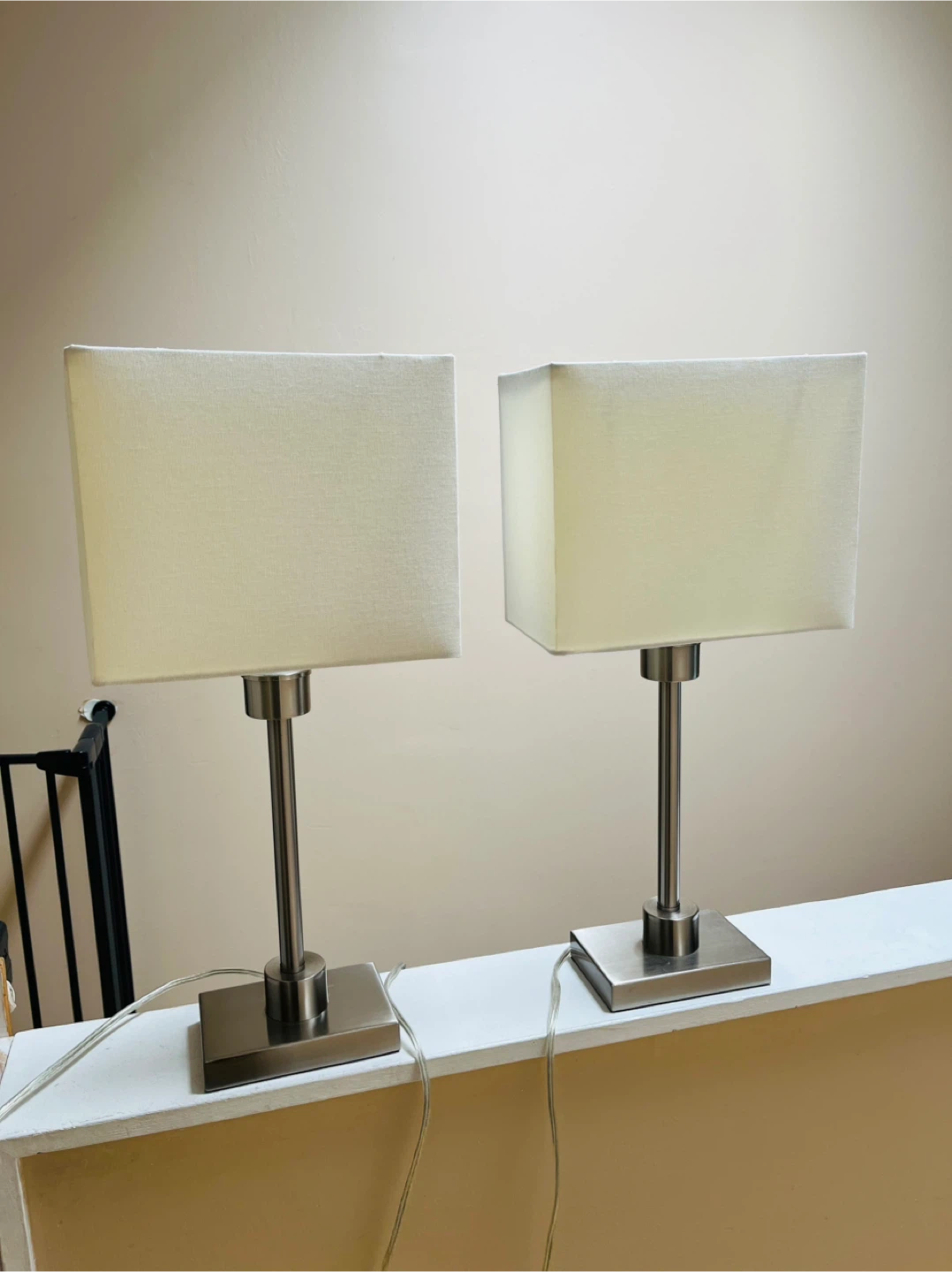 Set of 2 Modern Nickel Table Lamps - photo 4
