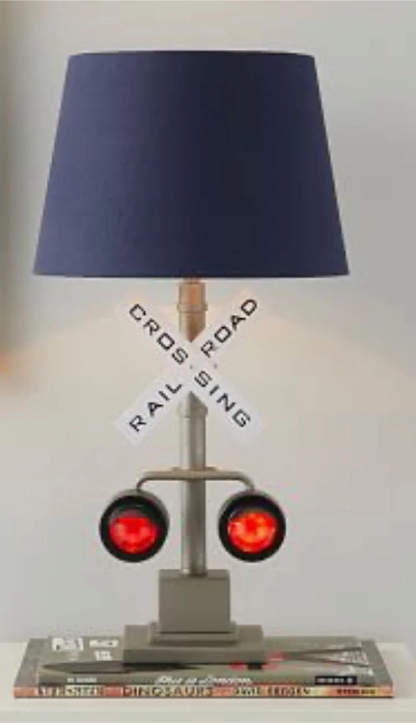 Railroad Crossing Signal Table Lamp with Red Lights