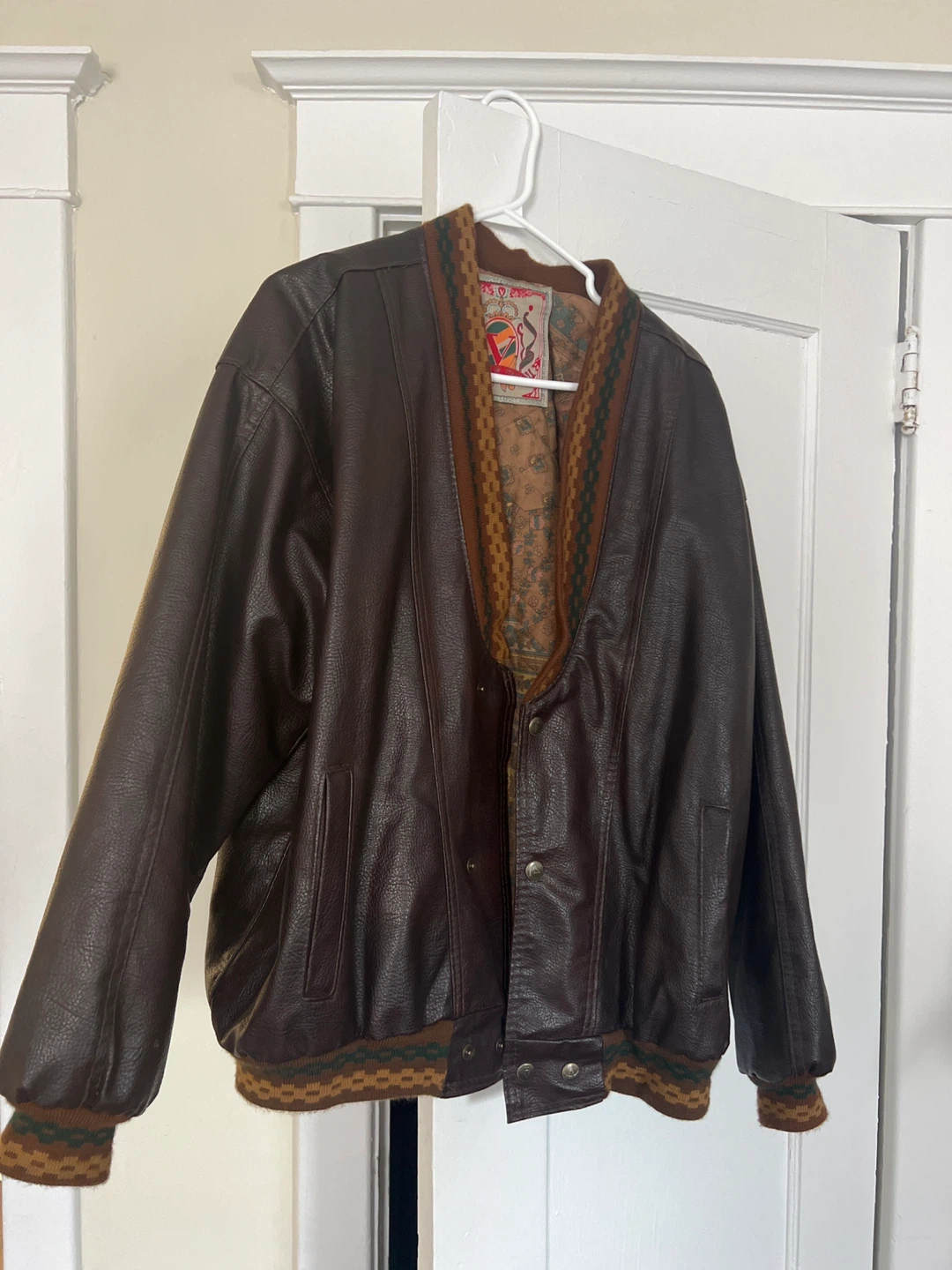 🥕 Alta Moda Brown Leather Bomber Jacket