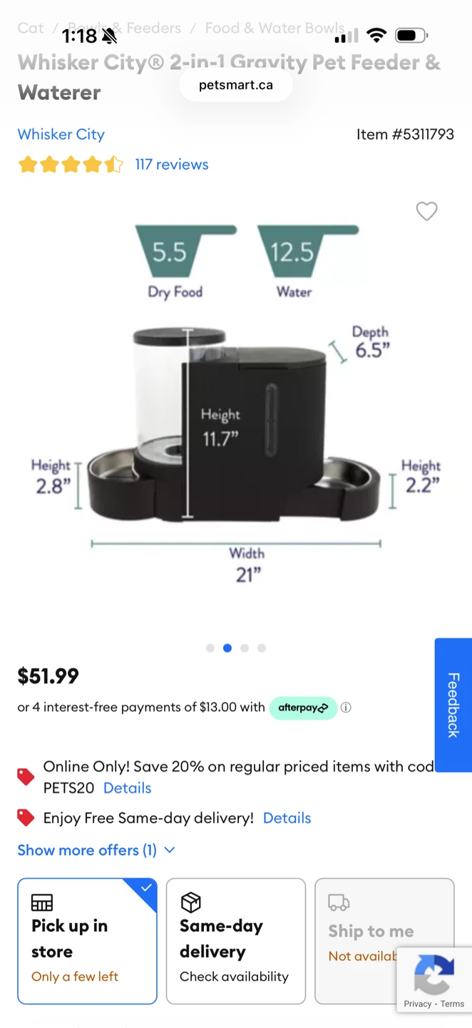 Whisker City 2-in-1 Gravity Pet Feeder & Waterer - photo 2
