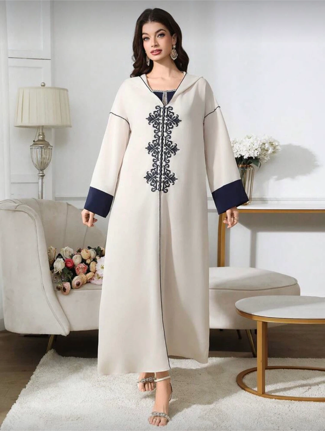 Women's Embroidered Hooded abaya/dress