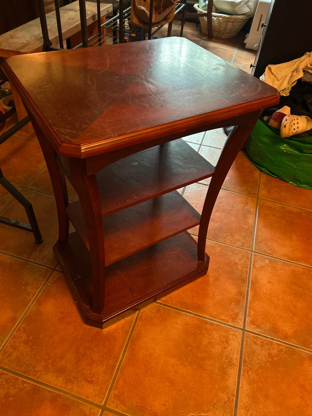 3 tier wooden side table