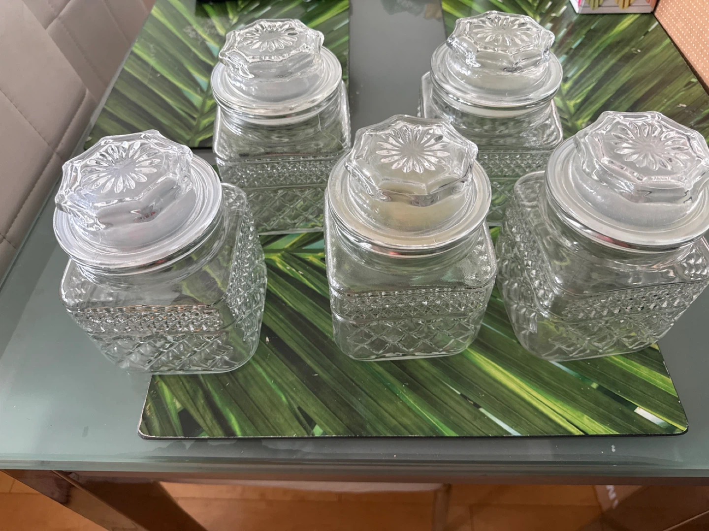 Set of 5 Glass Storage Jars