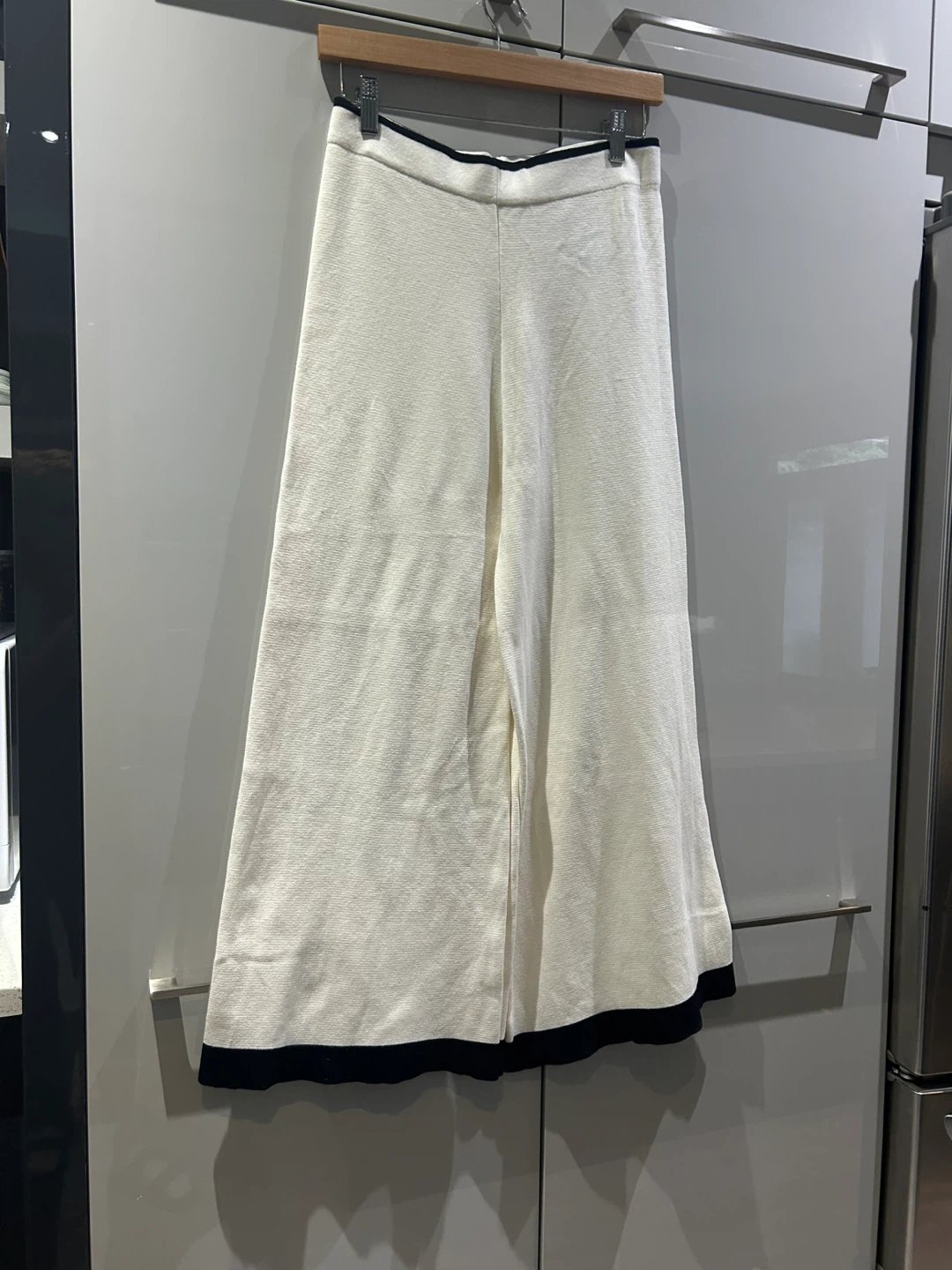 Zara Knit Cream Wide Leg Pants
