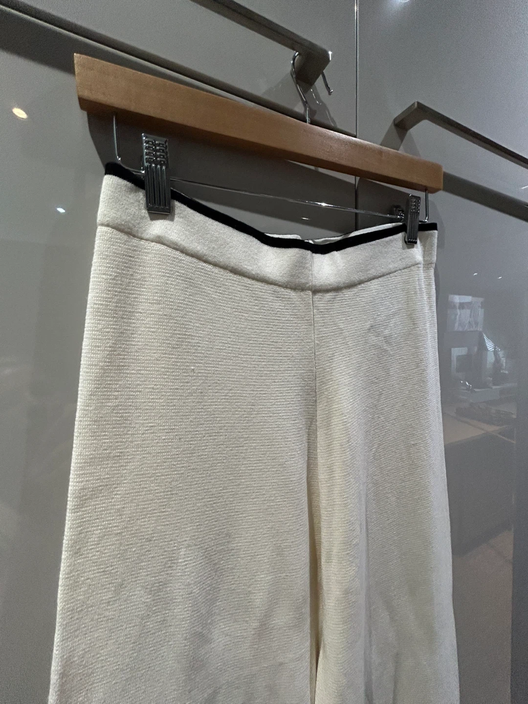 Zara Knit Cream Wide Leg Pants - photo 4