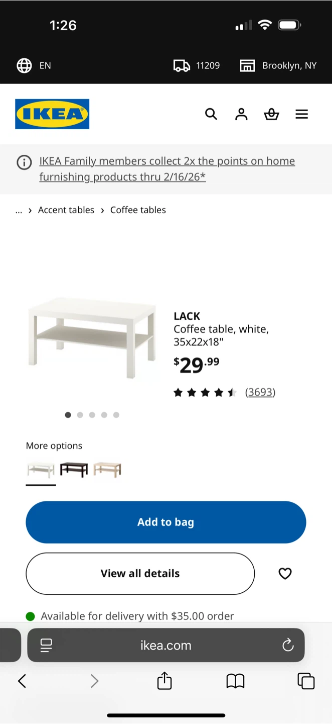 IKEA LACK Coffee Table - White - photo 2