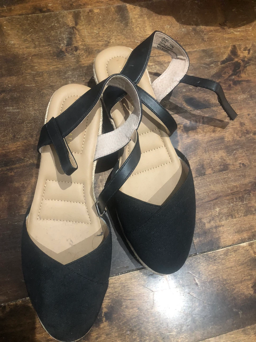 Kelly & Katie Espadrille Wedge Sandals Black Size 10 - photo 2