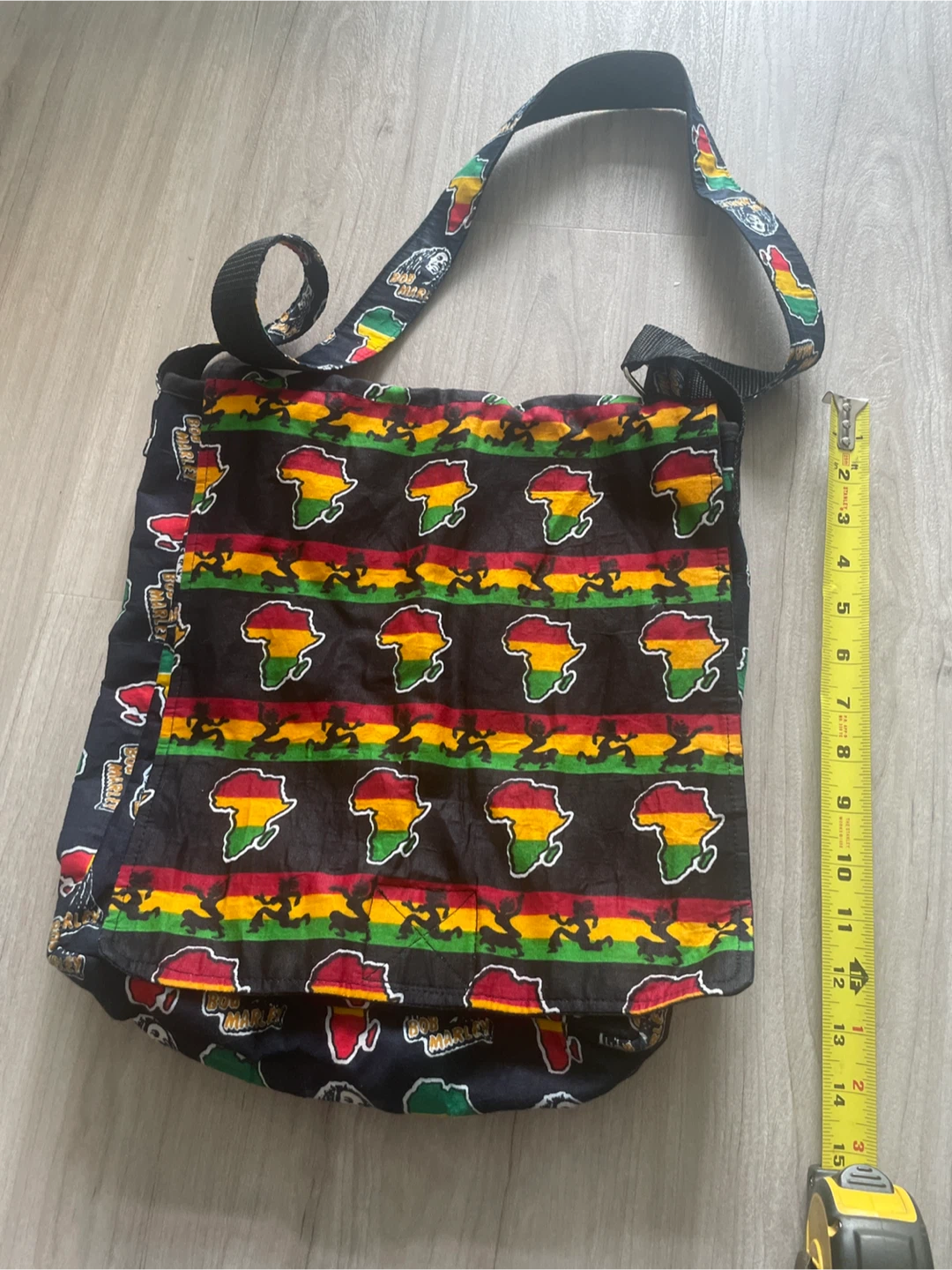 Hand made Bob Marley African Map Messenger Bag