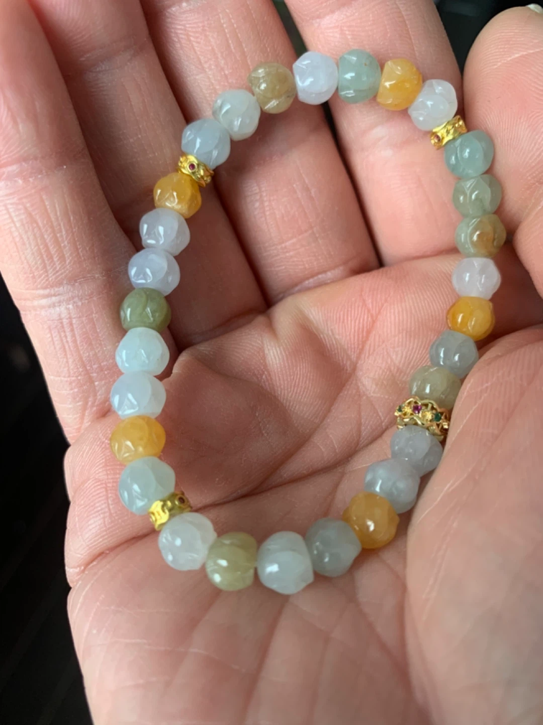Certified Grade A Burmese Jadeite Lotus Bracelet - photo 2