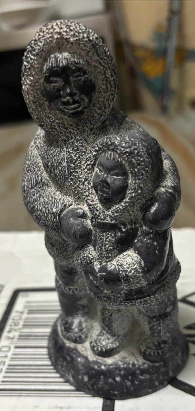 Carved Stone Figurines - Arctic Scene and Raven - photo 4
