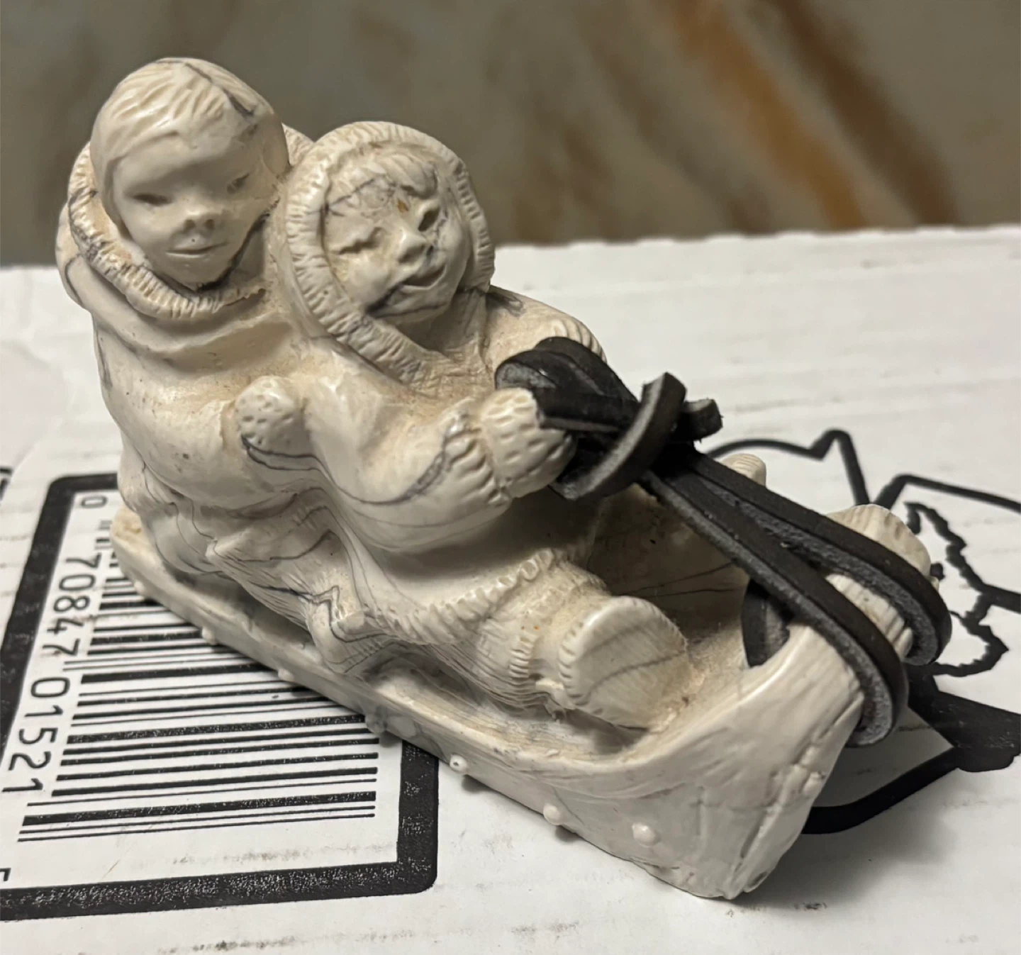Carved Stone Figurines - Arctic Scene and Raven - photo 5