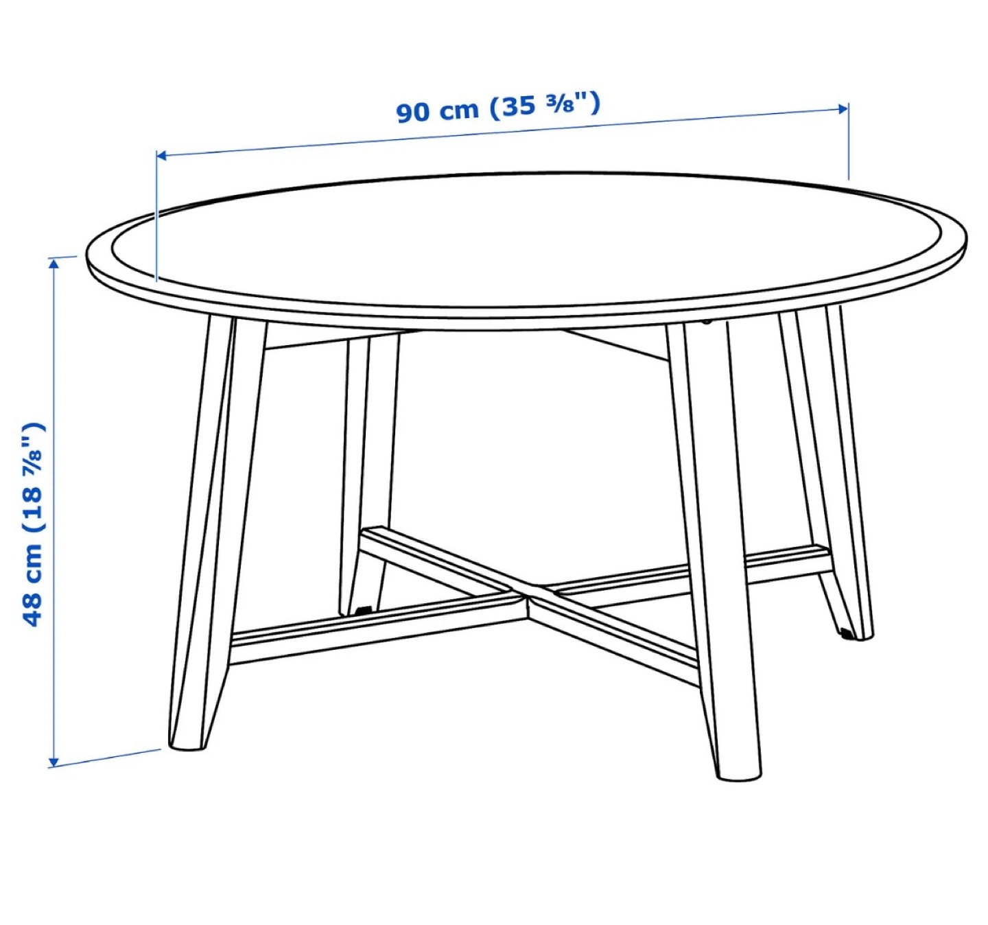 IKEA Blue Round Coffee Table - photo 3