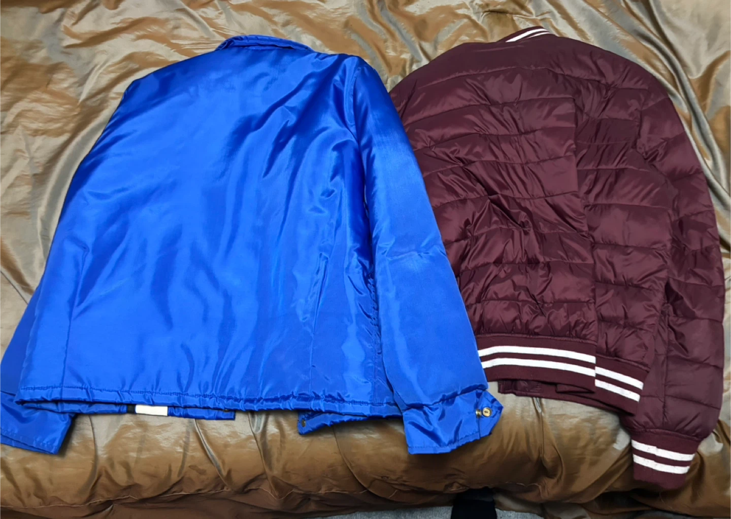 Members Only Maroon Bomber Jacket & Jim's Cycle Blue Jacket - photo 4