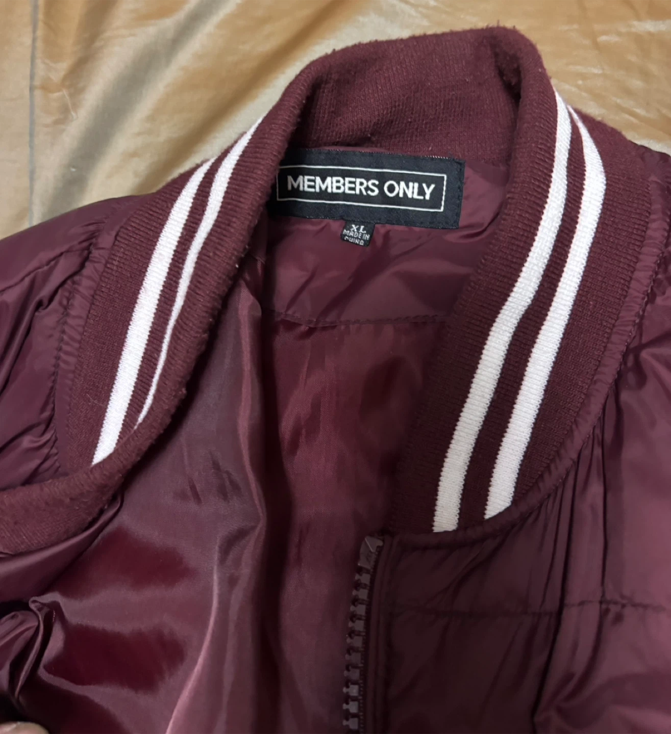 Members Only Maroon Bomber Jacket & Jim's Cycle Blue Jacket - photo 3