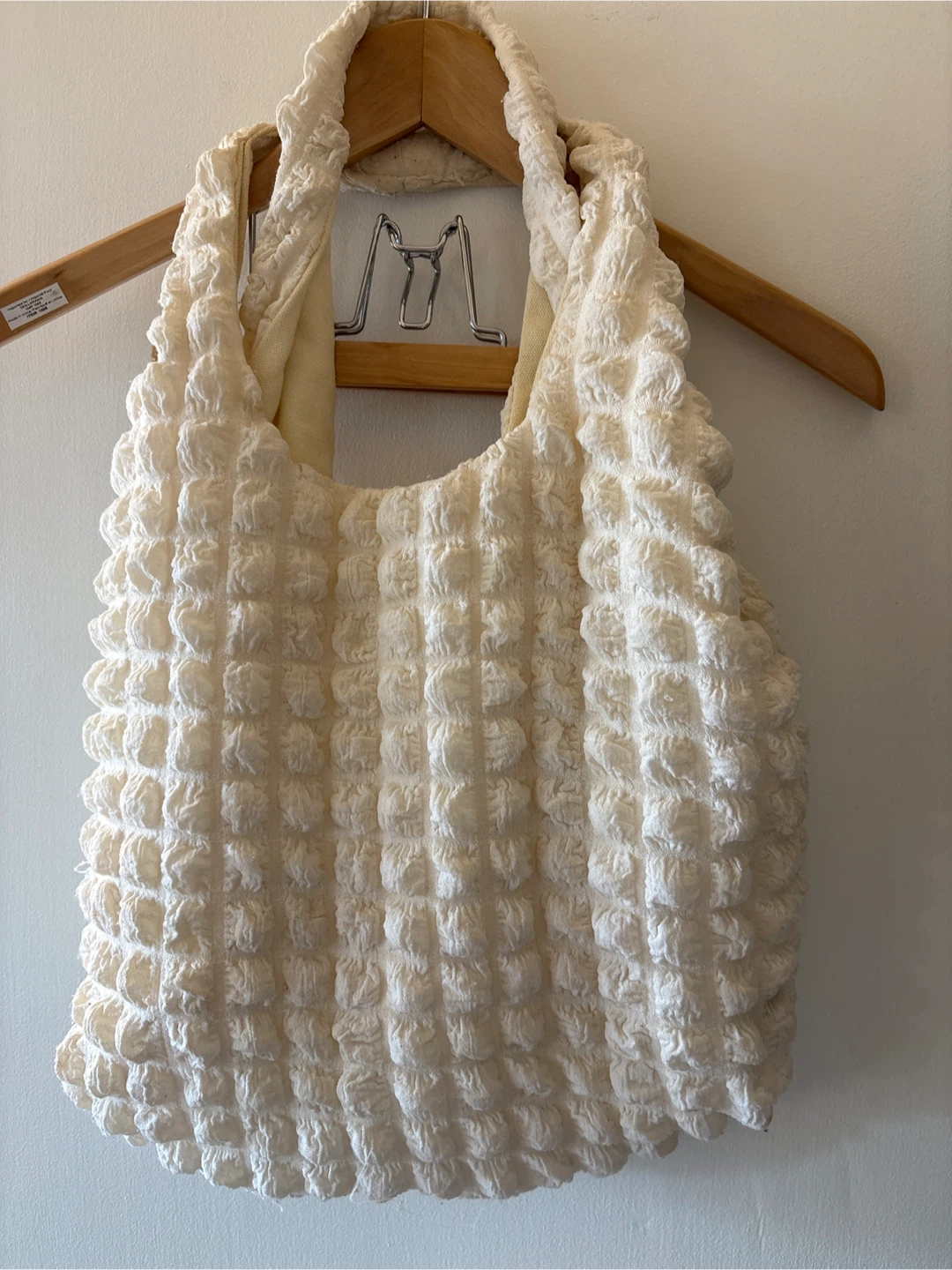 Cream Textured Hobo Bag - photo 3