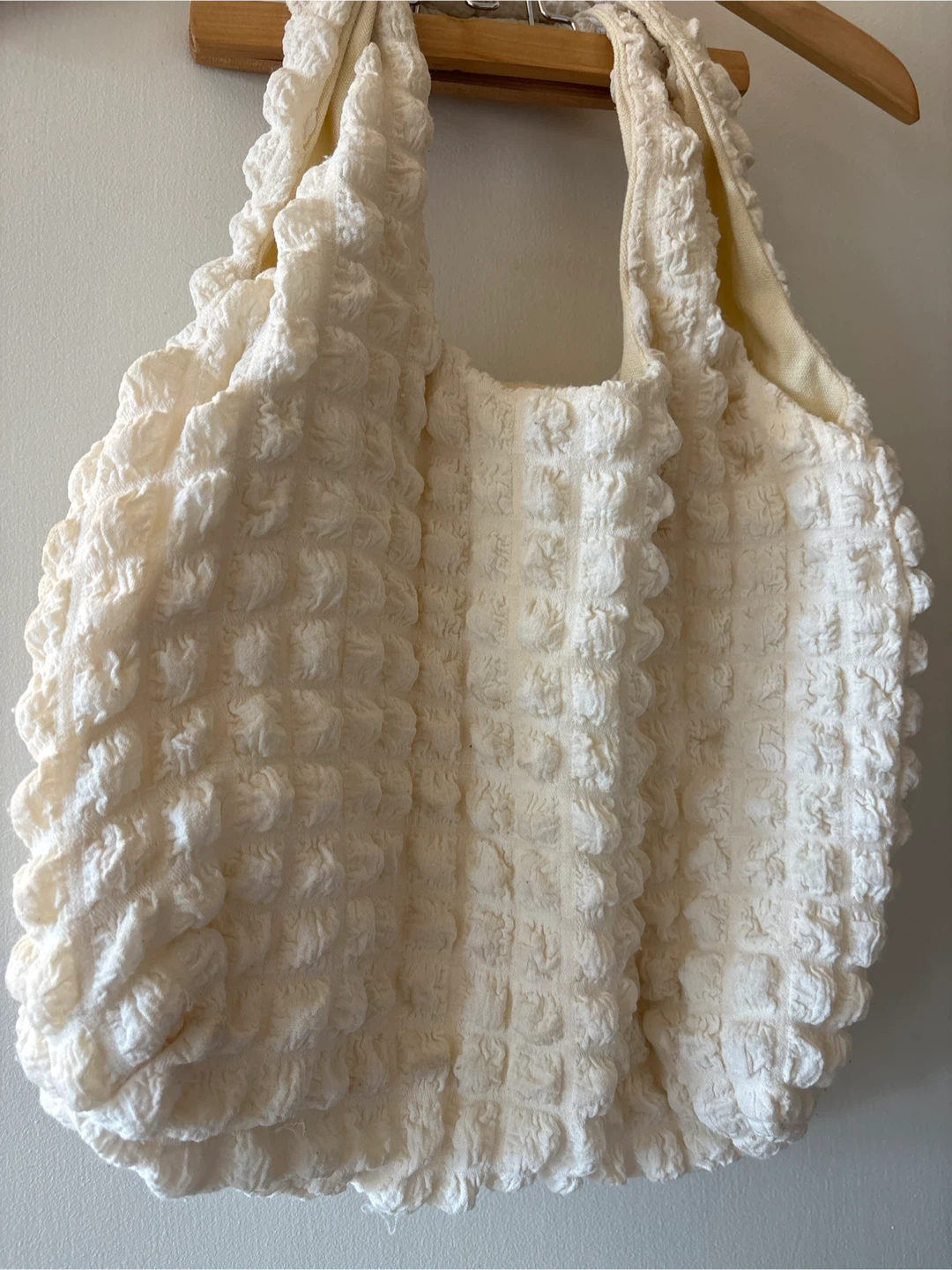 Cream Textured Hobo Bag - photo 5