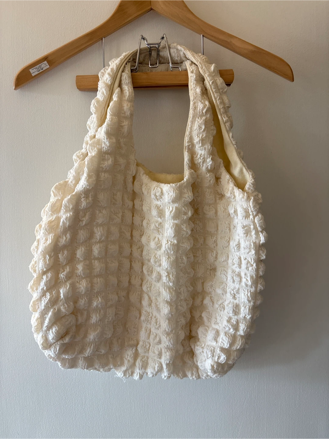 Cream Textured Hobo Bag - photo 4