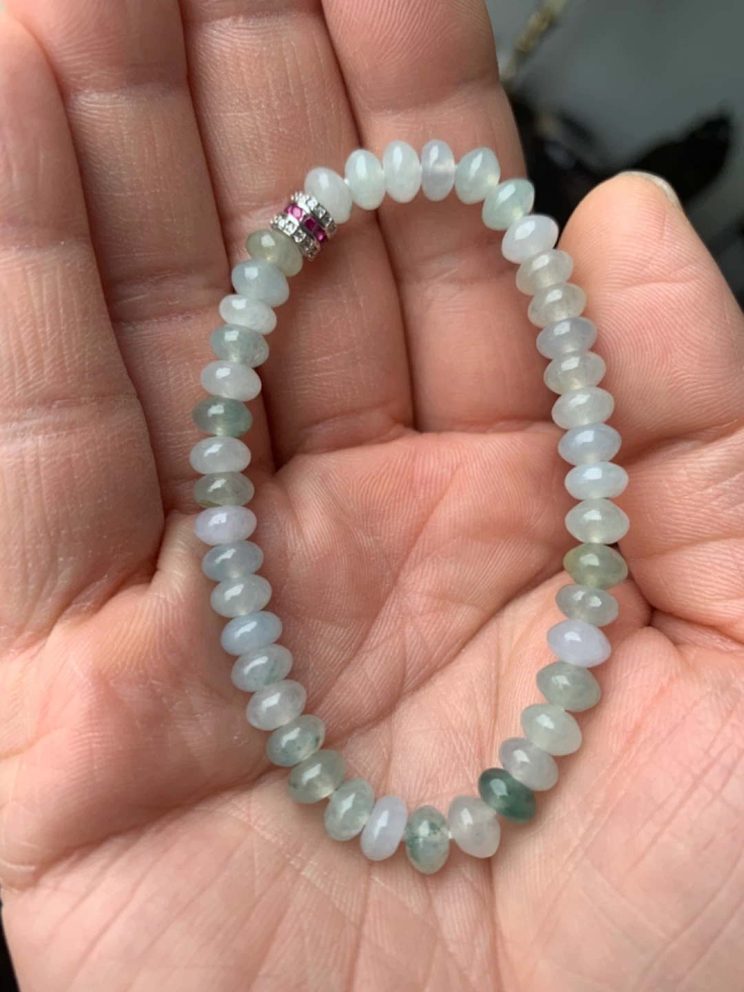 Certified Grade A Burmese Jadeite Abacus Bracelet - photo 2