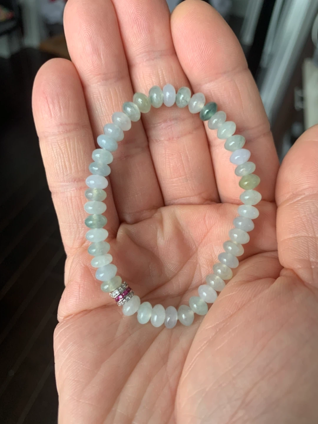 Certified Grade A Burmese Jadeite Abacus Bracelet - photo 4